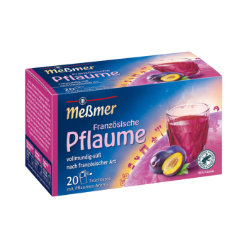 Messmer Franzoesische Pflaume, Fruechtetee, Teebeutel im Kuvert, 2. Entnahmefach displaytauglich, 45g